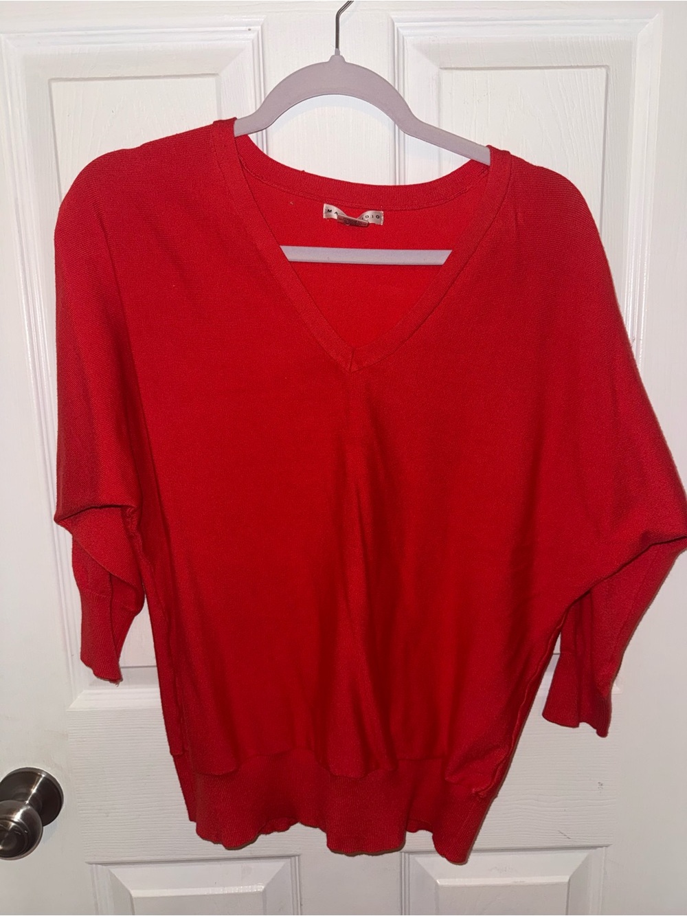 Max Studio Red V-Neck Sweater